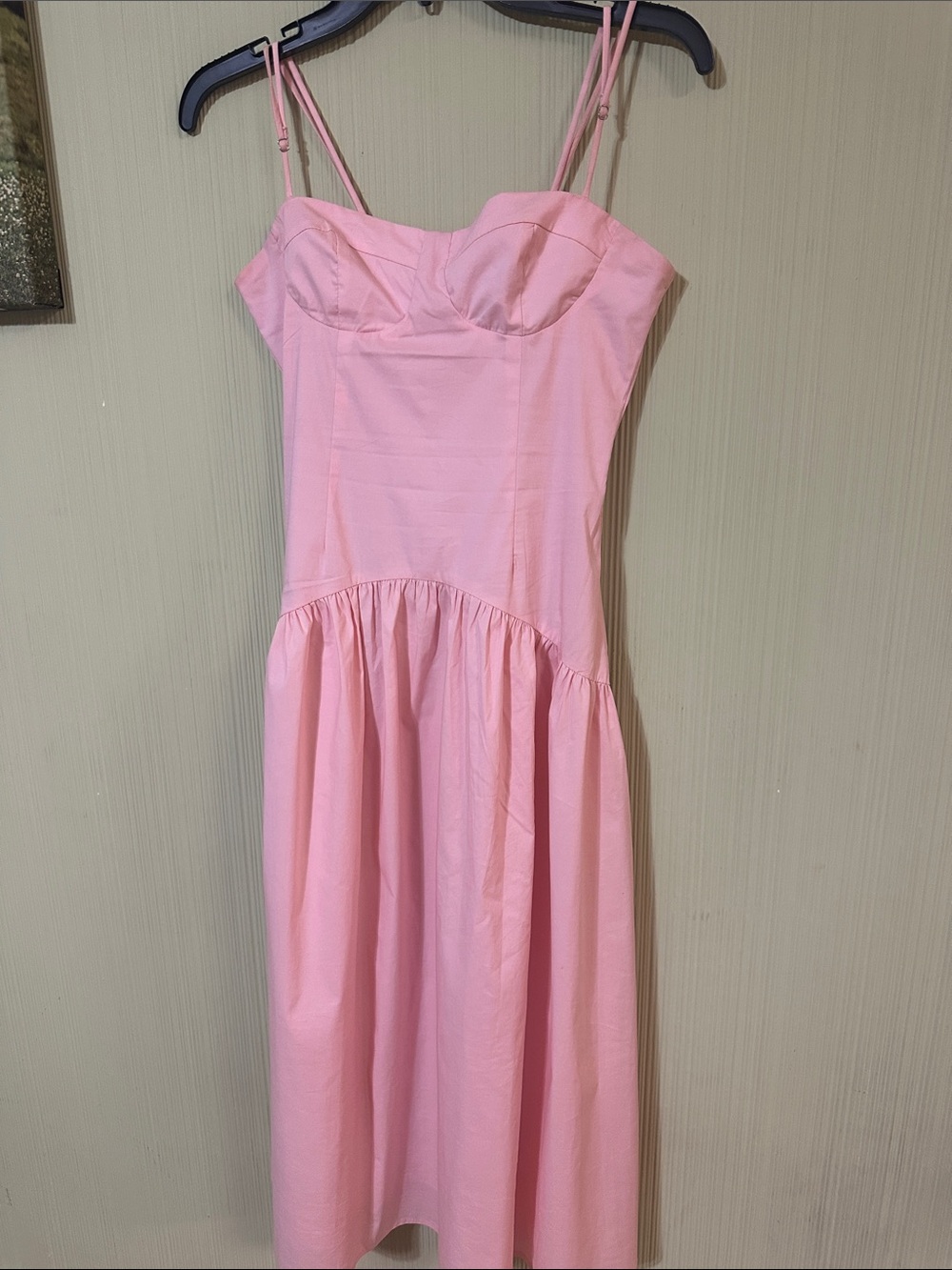 Peppermayo Pink Midi Dress with Spaghetti Straps